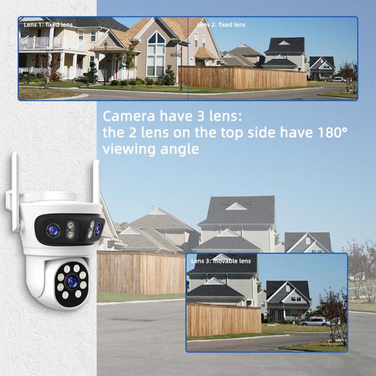 RH-TC3L 3MP Triple Lens HD Outdoor PTZ Security Dome Camera