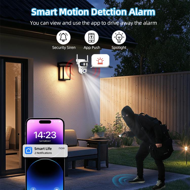 RH-TC3L 3MP Triple Lens HD Outdoor PTZ Security Dome Camera