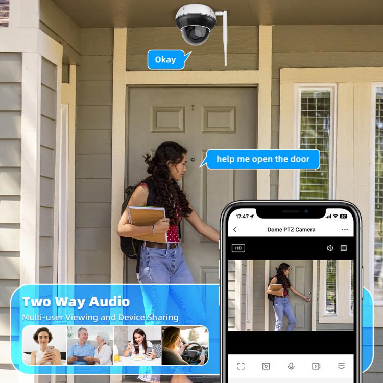 RH-D05 5MP 5X Optical Zoom PoE & Wi-Fi Outdoor Dome Security Camera