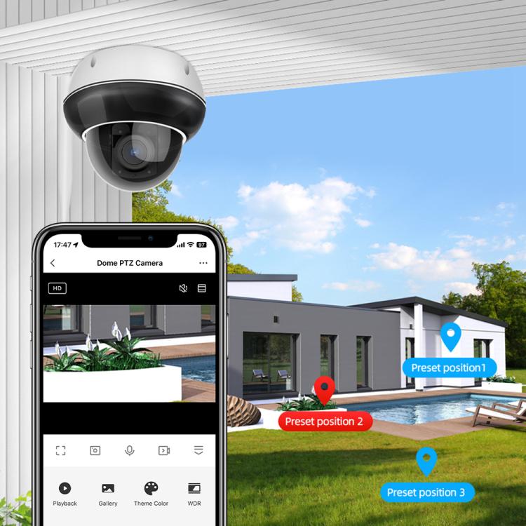 RH-D05 5MP 5X Optical Zoom PoE & Wi-Fi Outdoor Dome Security Camera