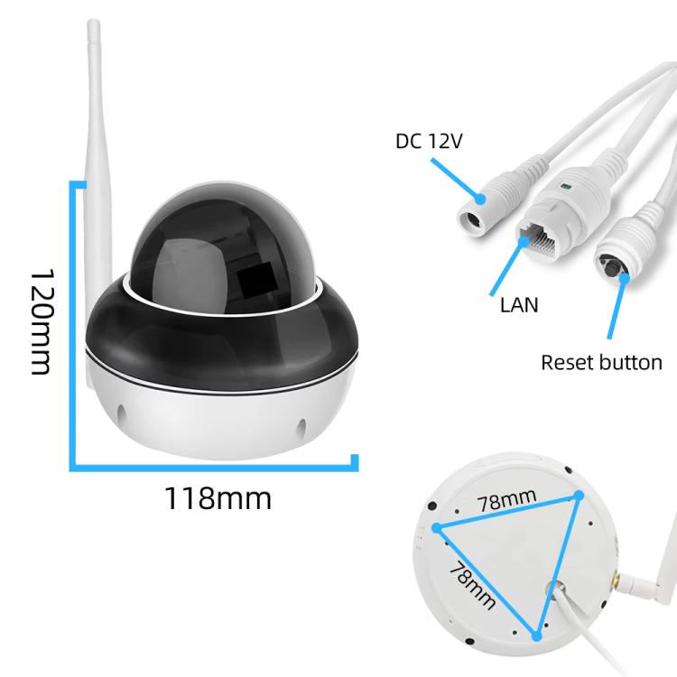 RH-D05 5MP 5X Optical Zoom PoE & Wi-Fi Outdoor Dome Security Camera