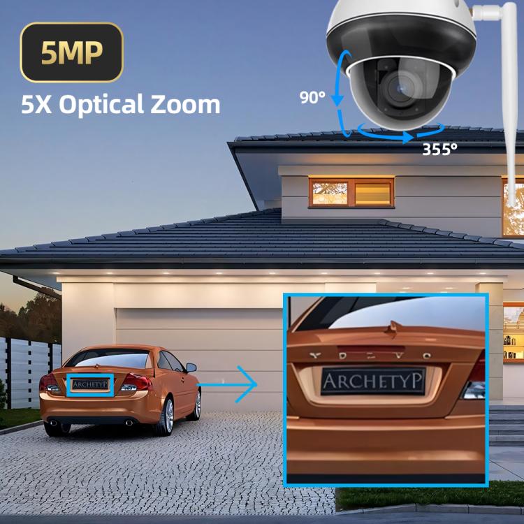 RH-D05 5MP 5X Optical Zoom PoE & Wi-Fi Outdoor Dome Security Camera