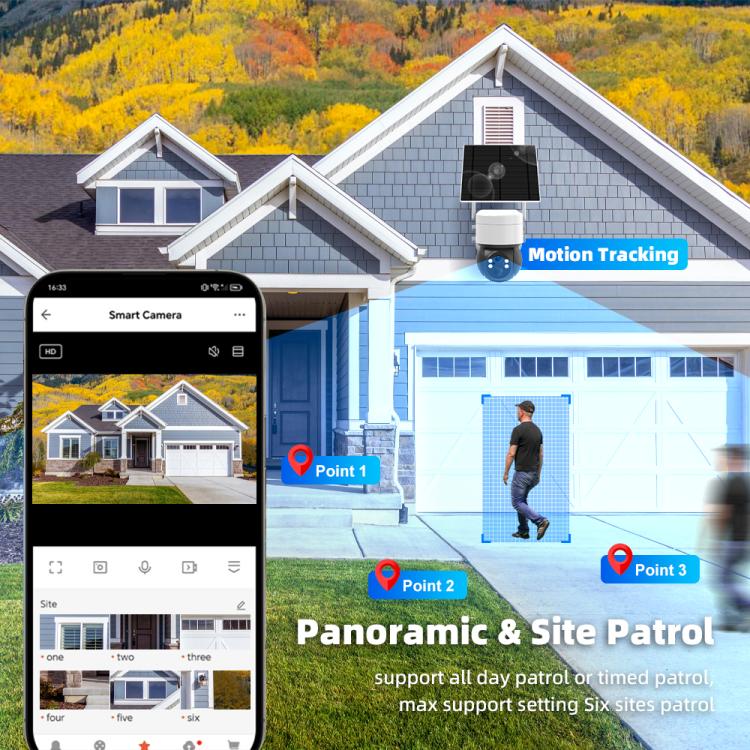 RH-BC10T 4G 3MP Solar-Powered Low-Power Outdoor PTZ Security Camera