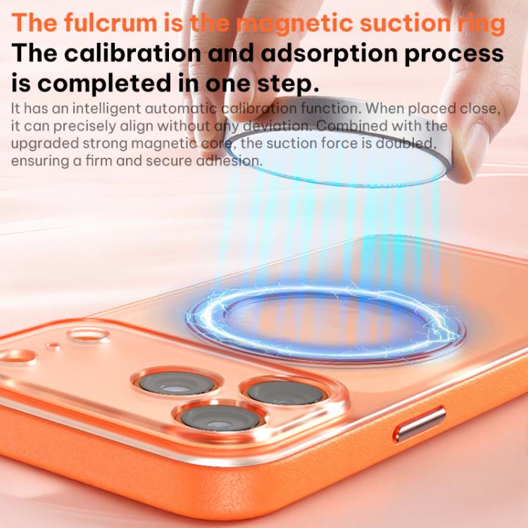 For iPhone 17 Vegan Leather Magnetic Phone Case with 360 Degrees Rotating Stand