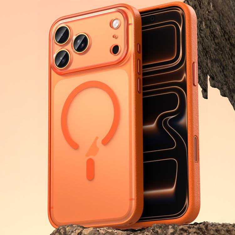 For iPhone 17 Pro Max Vegan Leather Magnetic Phone Case