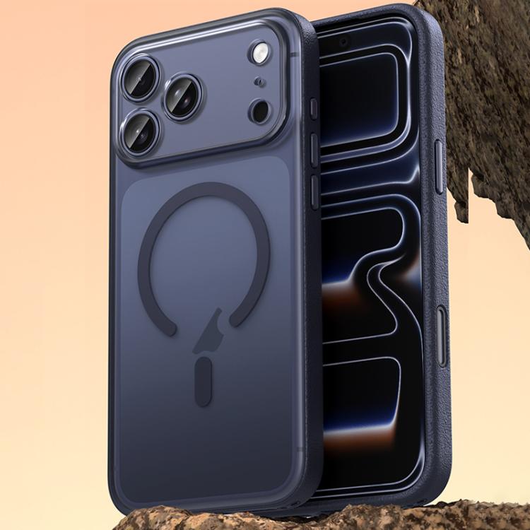 For iPhone 17 Pro Max Vegan Leather Magnetic Phone Case