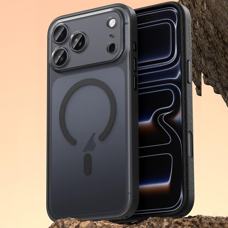 For iPhone 17 Pro Max Vegan Leather Magnetic Phone Case