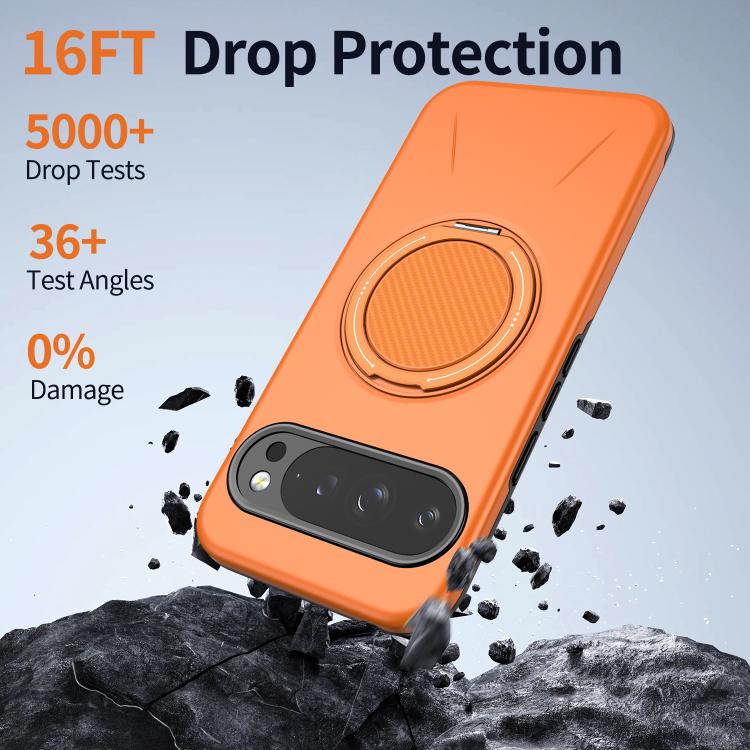 For Google Pixel 10 / 10 Pro / 9 / 9 Pro Metal Rotation Holder MagSafe TPU Hybrid PC Phone Case