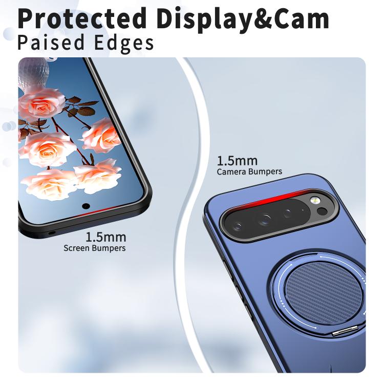 For Google Pixel 10 / 10 Pro / 9 / 9 Pro Metal Rotation Holder MagSafe TPU Hybrid PC Phone Case
