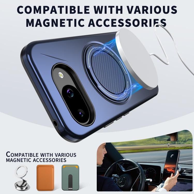 For Google Pixel 10a Metal Rotation Holder MagSafe TPU Hybrid PC Phone Case
