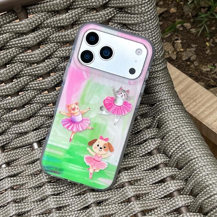 For iPhone 14 Pro Rounded Edge IMD Pattern TPU Phone Case