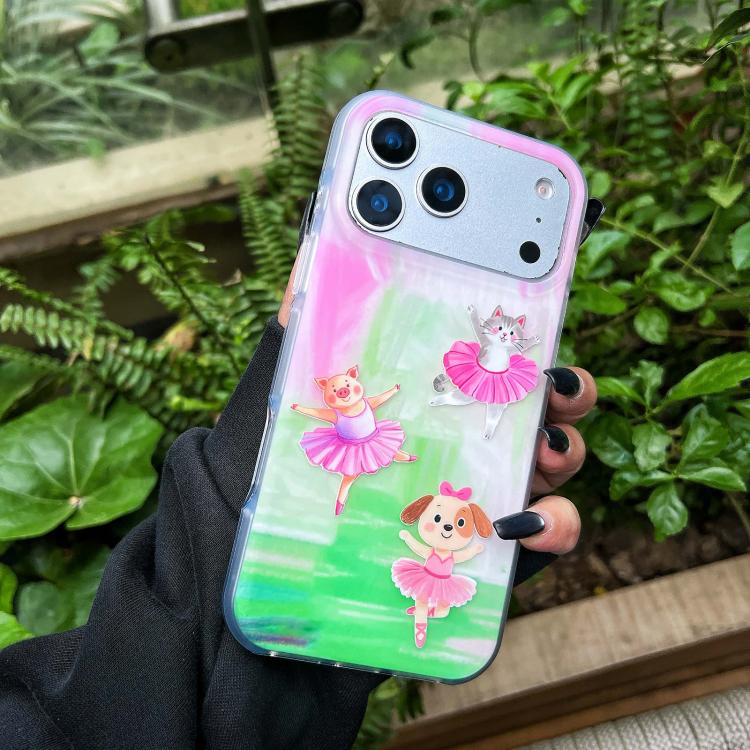 For iPhone 14 Pro Max Rounded Edge IMD Pattern TPU Phone Case