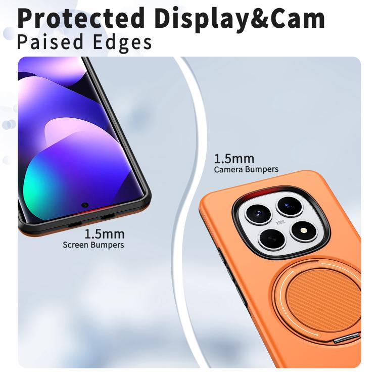 For Redmi Note 15 4G / 5G Global 164mm Metal Rotation Holder MagSafe TPU Hybrid PC Phone Case