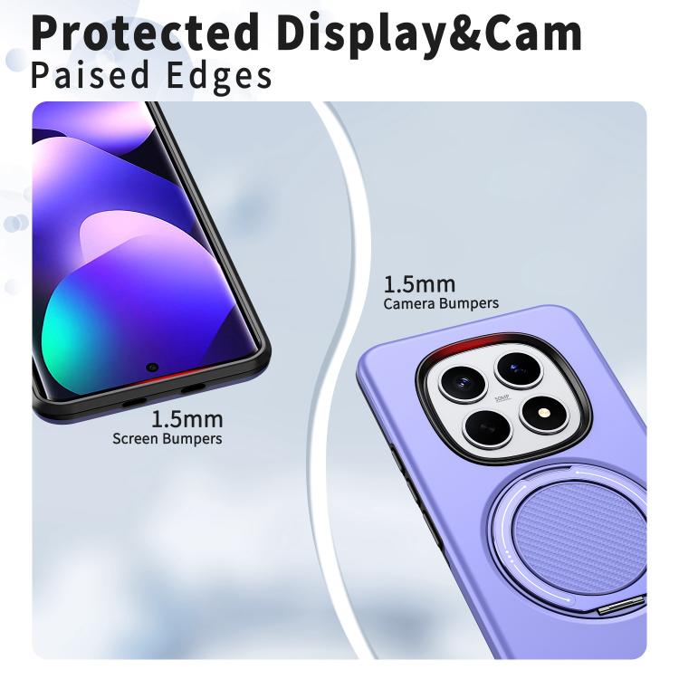 For Redmi Note 15 4G / 5G Global 164mm Metal Rotation Holder MagSafe TPU Hybrid PC Phone Case