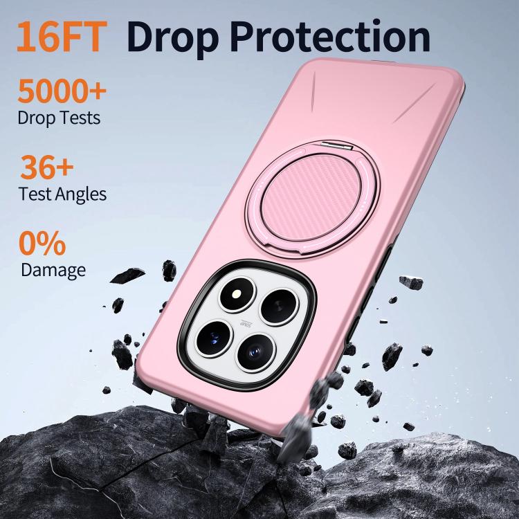 For Redmi Note 15 4G / 5G Global 164mm Metal Rotation Holder MagSafe TPU Hybrid PC Phone Case