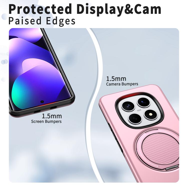 For Redmi Note 15 4G / 5G Global 164mm Metal Rotation Holder MagSafe TPU Hybrid PC Phone Case