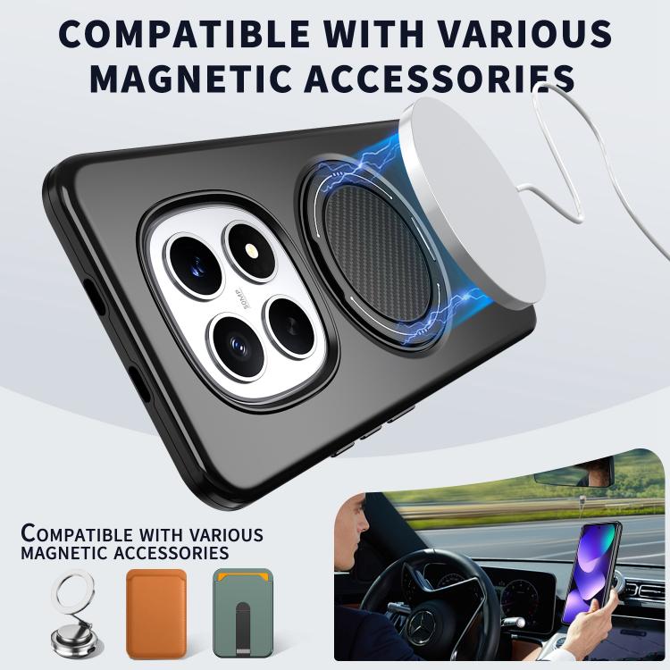 For Redmi Note 15 4G / 5G Global 164mm Metal Rotation Holder MagSafe TPU Hybrid PC Phone Case