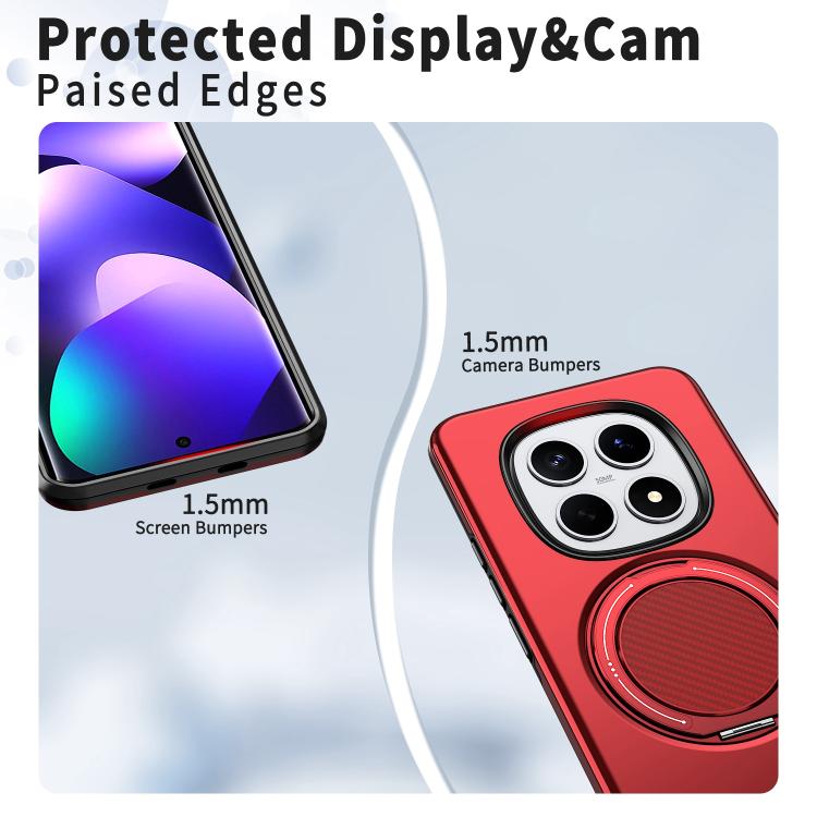 For Redmi Note 15 4G / 5G Global 164mm Metal Rotation Holder MagSafe TPU Hybrid PC Phone Case