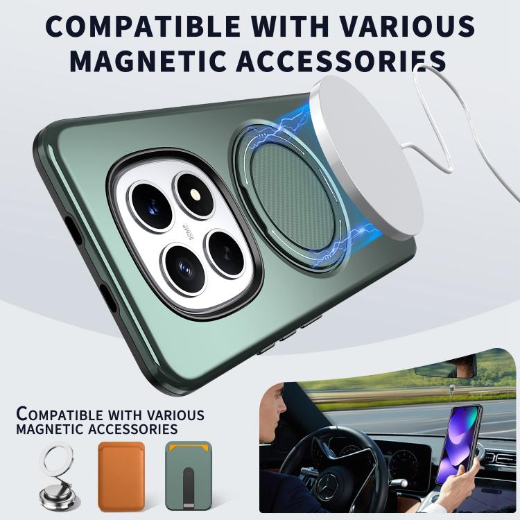 For Redmi Note 15 4G / 5G Global 164mm Metal Rotation Holder MagSafe TPU Hybrid PC Phone Case
