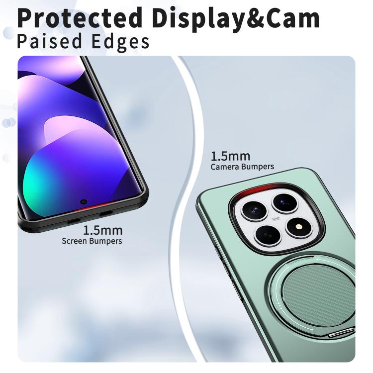 For Redmi Note 15 4G / 5G Global 164mm Metal Rotation Holder MagSafe TPU Hybrid PC Phone Case