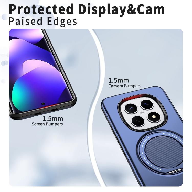 For Redmi Note 15 4G / 5G Global 164mm Metal Rotation Holder MagSafe TPU Hybrid PC Phone Case