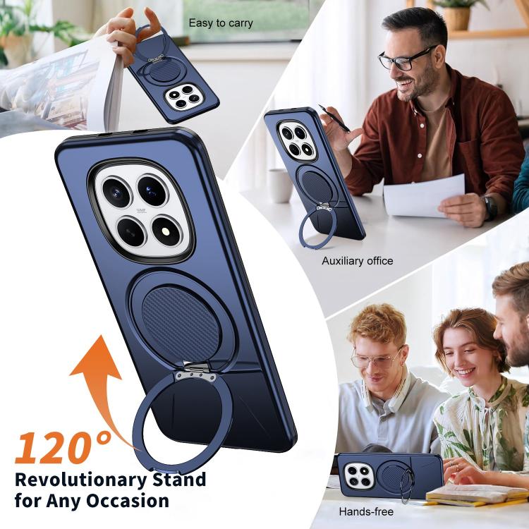 For Redmi Note 15 4G / 5G Global 164mm Metal Rotation Holder MagSafe TPU Hybrid PC Phone Case