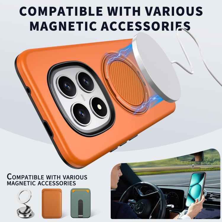 For Redmi Note 15 Pro+ 5G / Poco M8 Pro 5G Metal Rotation Holder MagSafe TPU Hybrid PC Phone Case