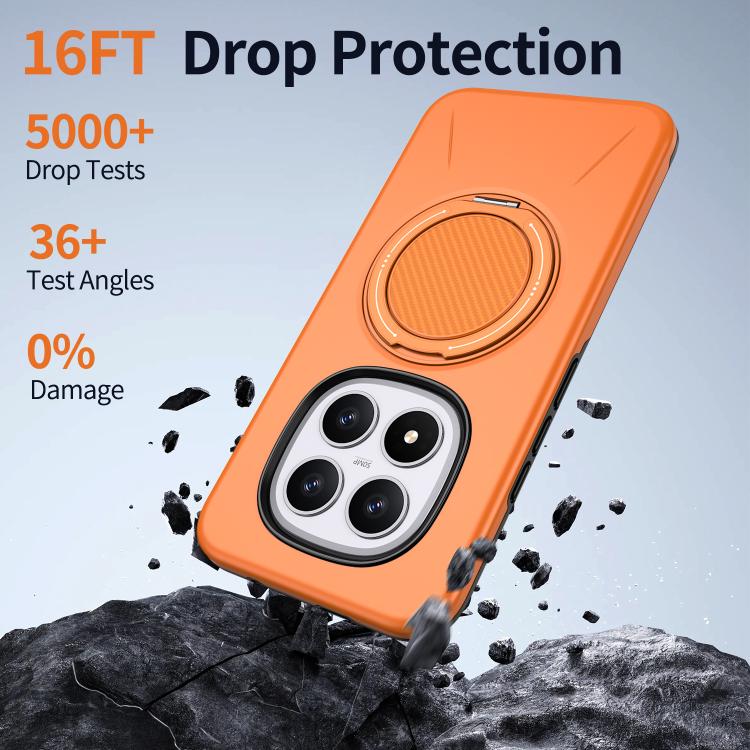 For Redmi Note 15 Pro+ 5G / Poco M8 Pro 5G Metal Rotation Holder MagSafe TPU Hybrid PC Phone Case