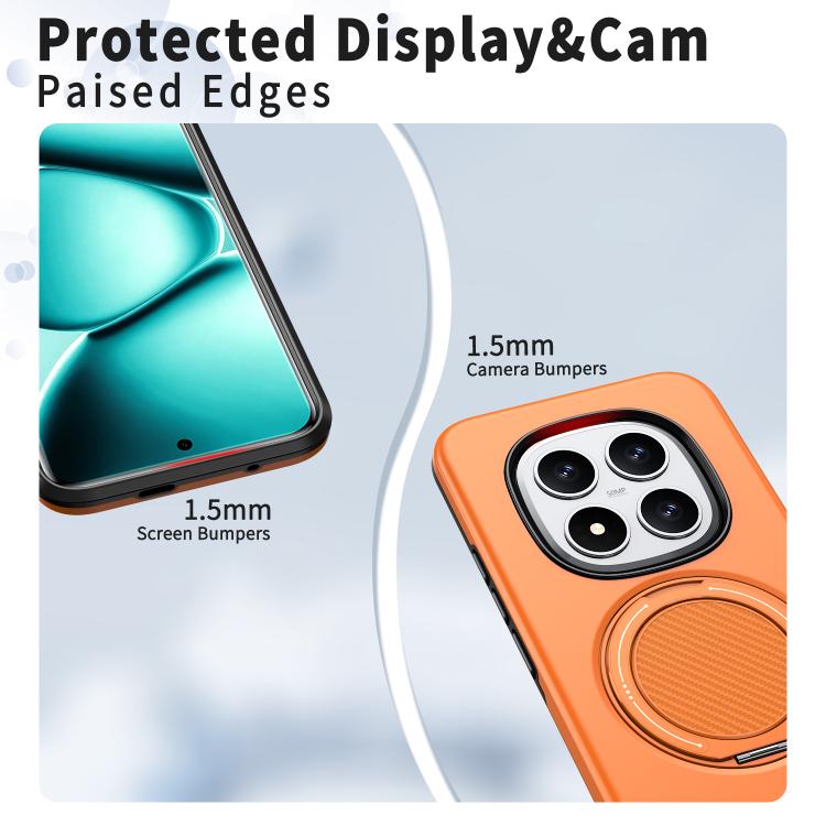 For Redmi Note 15 Pro+ 5G / Poco M8 Pro 5G Metal Rotation Holder MagSafe TPU Hybrid PC Phone Case