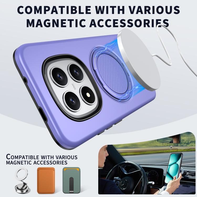 For Redmi Note 15 Pro+ 5G / Poco M8 Pro 5G Metal Rotation Holder MagSafe TPU Hybrid PC Phone Case