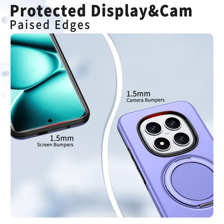For Redmi Note 15 Pro+ 5G / Poco M8 Pro 5G Metal Rotation Holder MagSafe TPU Hybrid PC Phone Case