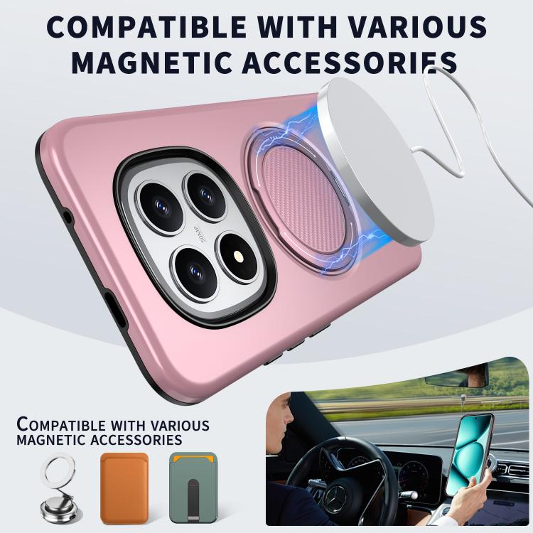 For Redmi Note 15 Pro+ 5G / Poco M8 Pro 5G Metal Rotation Holder MagSafe TPU Hybrid PC Phone Case