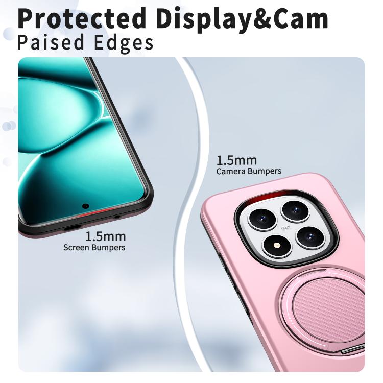 For Redmi Note 15 Pro+ 5G / Poco M8 Pro 5G Metal Rotation Holder MagSafe TPU Hybrid PC Phone Case