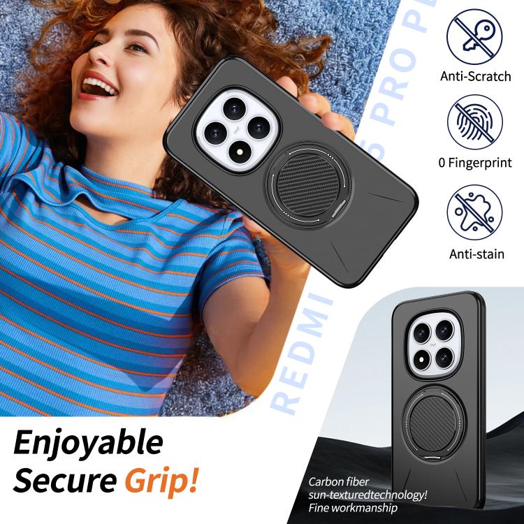 For Redmi Note 15 Pro+ 5G / Poco M8 Pro 5G Metal Rotation Holder MagSafe TPU Hybrid PC Phone Case