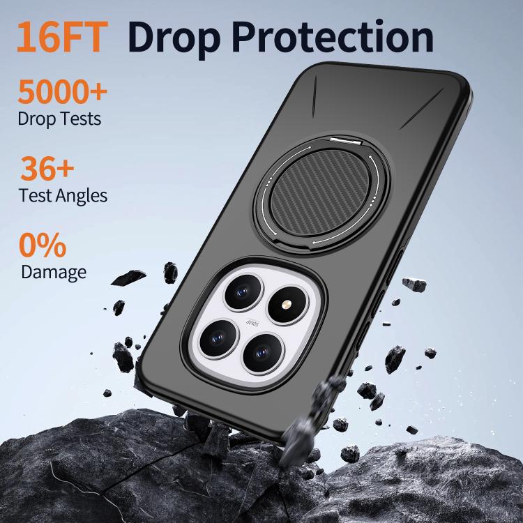 For Redmi Note 15 Pro+ 5G / Poco M8 Pro 5G Metal Rotation Holder MagSafe TPU Hybrid PC Phone Case