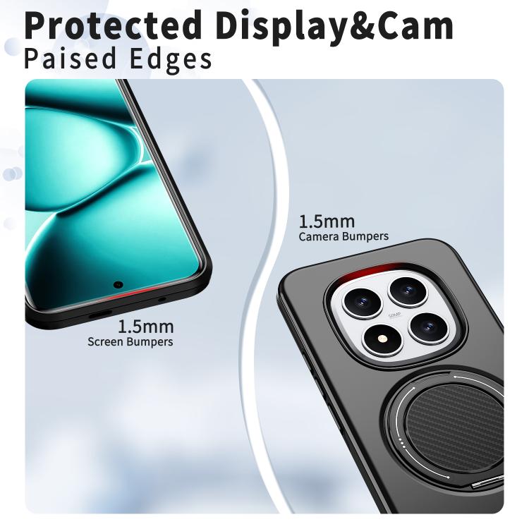 For Redmi Note 15 Pro+ 5G / Poco M8 Pro 5G Metal Rotation Holder MagSafe TPU Hybrid PC Phone Case