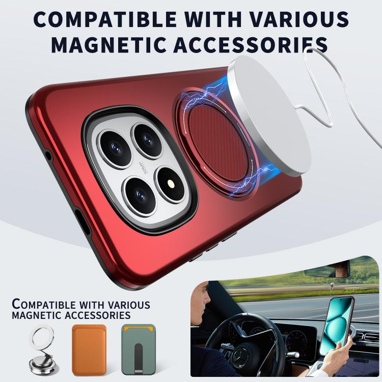 For Redmi Note 15 Pro+ 5G / Poco M8 Pro 5G Metal Rotation Holder MagSafe TPU Hybrid PC Phone Case