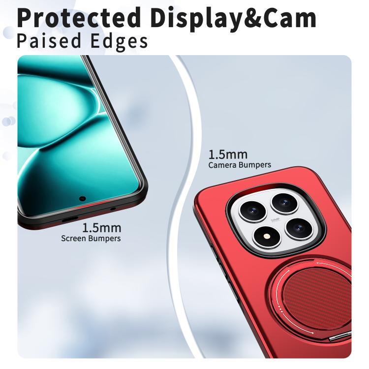 For Redmi Note 15 Pro+ 5G / Poco M8 Pro 5G Metal Rotation Holder MagSafe TPU Hybrid PC Phone Case