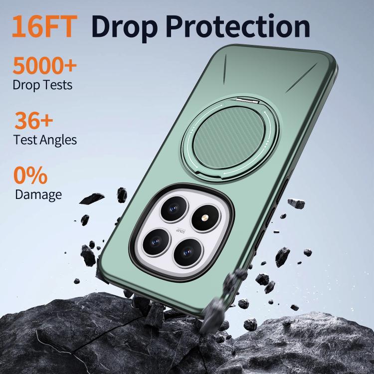 For Redmi Note 15 Pro+ 5G / Poco M8 Pro 5G Metal Rotation Holder MagSafe TPU Hybrid PC Phone Case