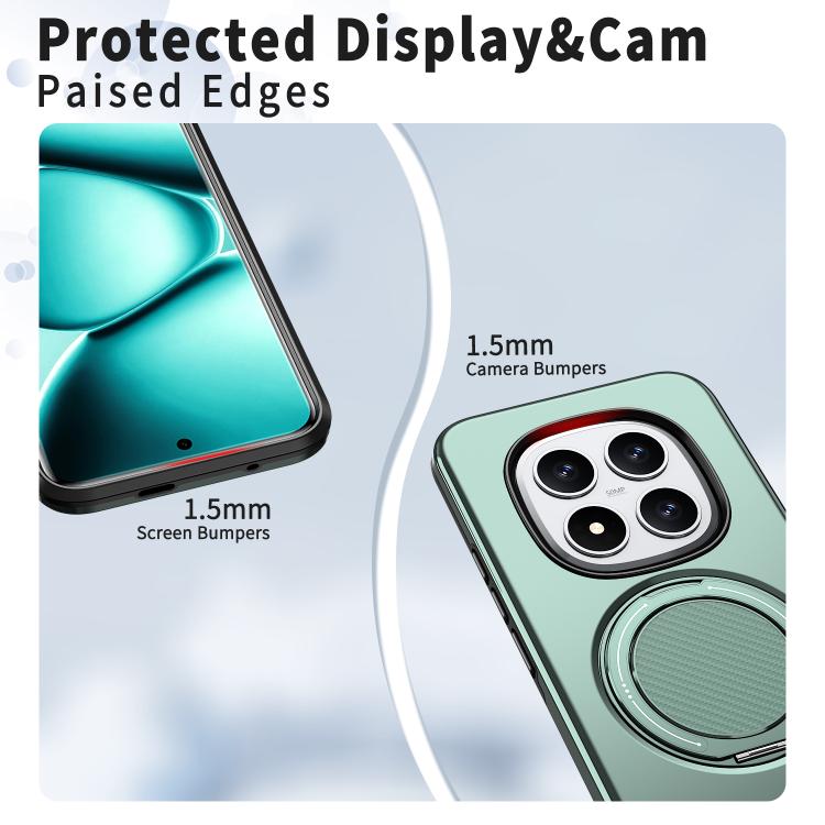 For Redmi Note 15 Pro+ 5G / Poco M8 Pro 5G Metal Rotation Holder MagSafe TPU Hybrid PC Phone Case