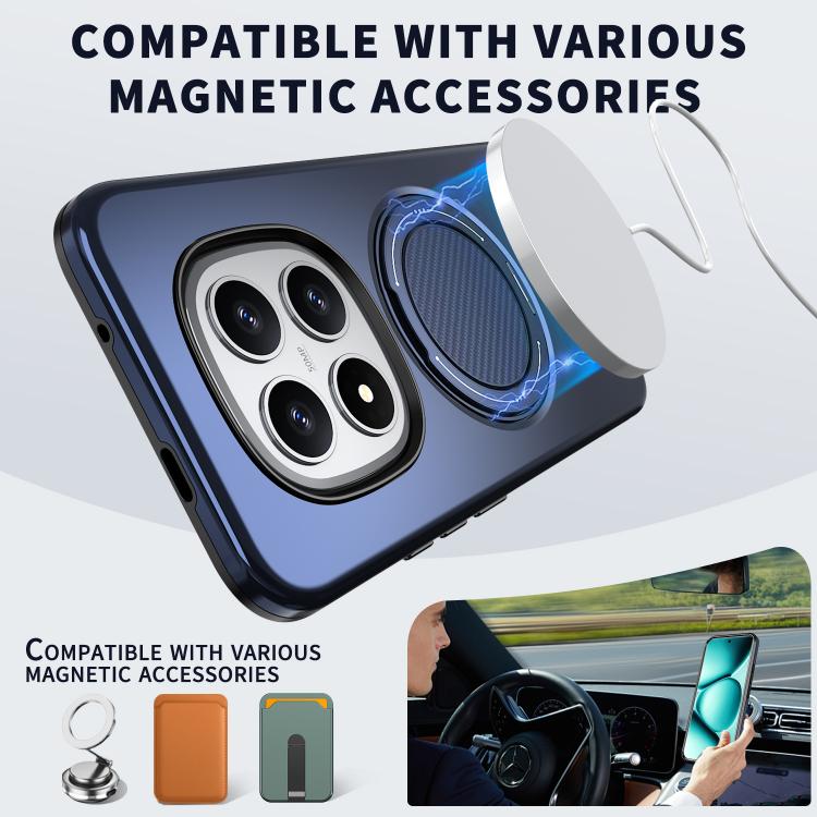 For Redmi Note 15 Pro+ 5G / Poco M8 Pro 5G Metal Rotation Holder MagSafe TPU Hybrid PC Phone Case