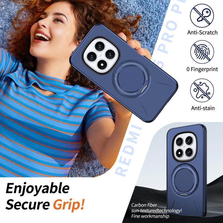 For Redmi Note 15 Pro+ 5G / Poco M8 Pro 5G Metal Rotation Holder MagSafe TPU Hybrid PC Phone Case