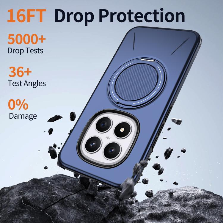 For Redmi Note 15 Pro+ 5G / Poco M8 Pro 5G Metal Rotation Holder MagSafe TPU Hybrid PC Phone Case