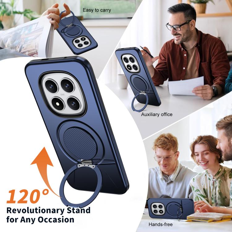 For Redmi Note 15 Pro+ 5G / Poco M8 Pro 5G Metal Rotation Holder MagSafe TPU Hybrid PC Phone Case