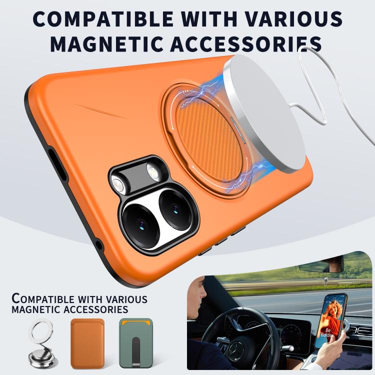 For Redmi Turbo 5 Max 5G / Poco X8 Pro Max 5G Metal Rotation Holder MagSafe TPU Hybrid PC Phone Case