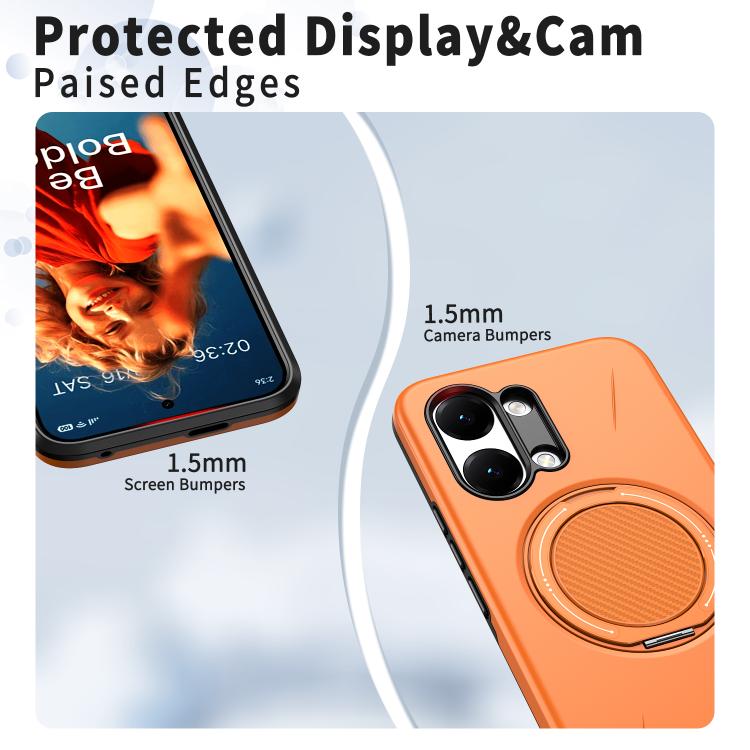 For Redmi Turbo 5 Max 5G / Poco X8 Pro Max 5G Metal Rotation Holder MagSafe TPU Hybrid PC Phone Case
