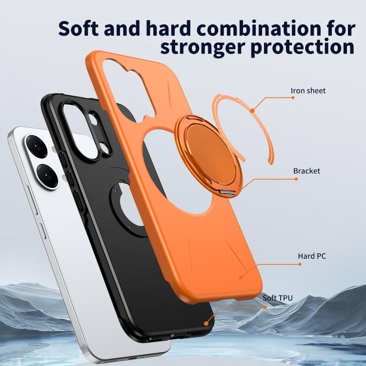 For Redmi Turbo 5 Max 5G / Poco X8 Pro Max 5G Metal Rotation Holder MagSafe TPU Hybrid PC Phone Case