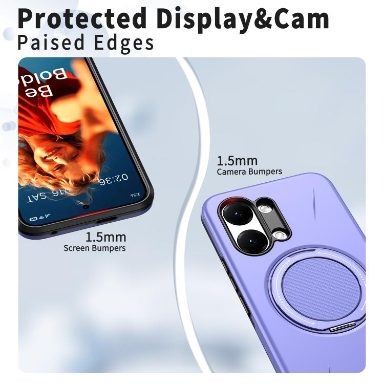 For Redmi Turbo 5 Max 5G / Poco X8 Pro Max 5G Metal Rotation Holder MagSafe TPU Hybrid PC Phone Case