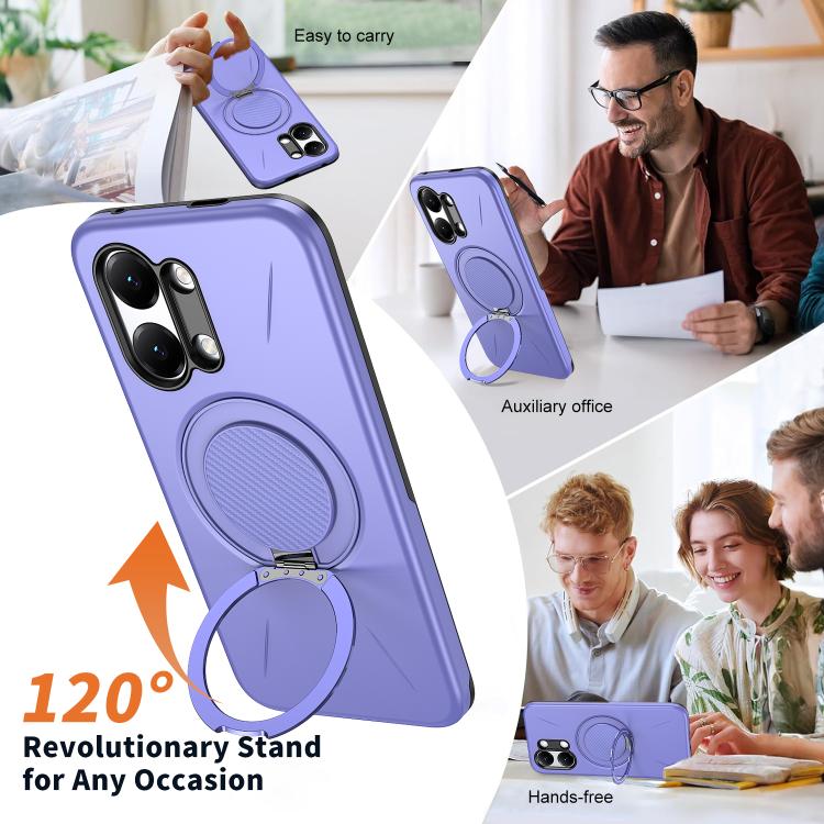 For Redmi Turbo 5 Max 5G / Poco X8 Pro Max 5G Metal Rotation Holder MagSafe TPU Hybrid PC Phone Case