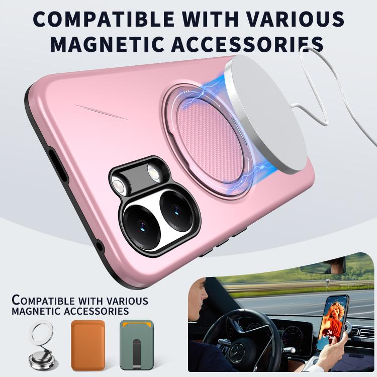 For Redmi Turbo 5 Max 5G / Poco X8 Pro Max 5G Metal Rotation Holder MagSafe TPU Hybrid PC Phone Case